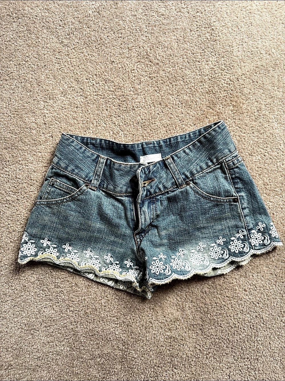 LIZ LISA Lace Denim Shorts Blue